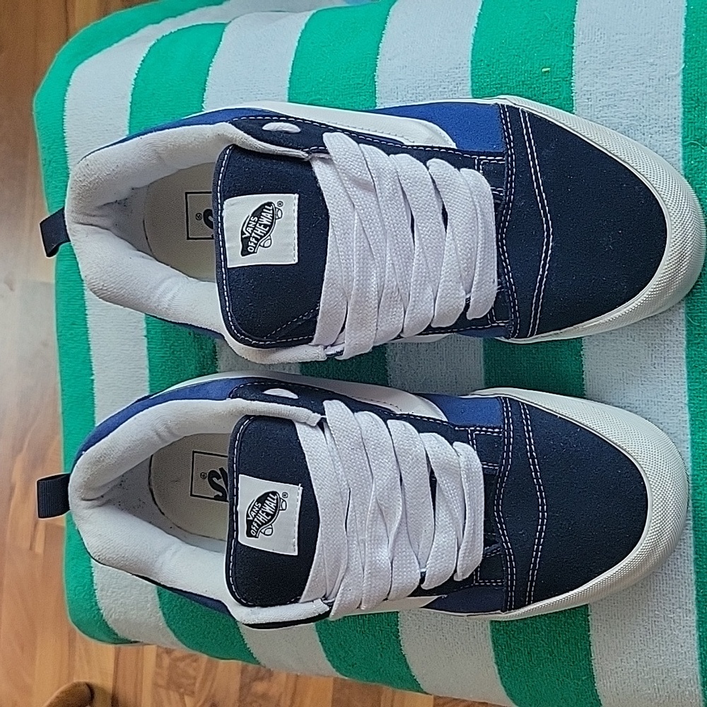 Men's Navy & White Vans Sneakers, Sz 11